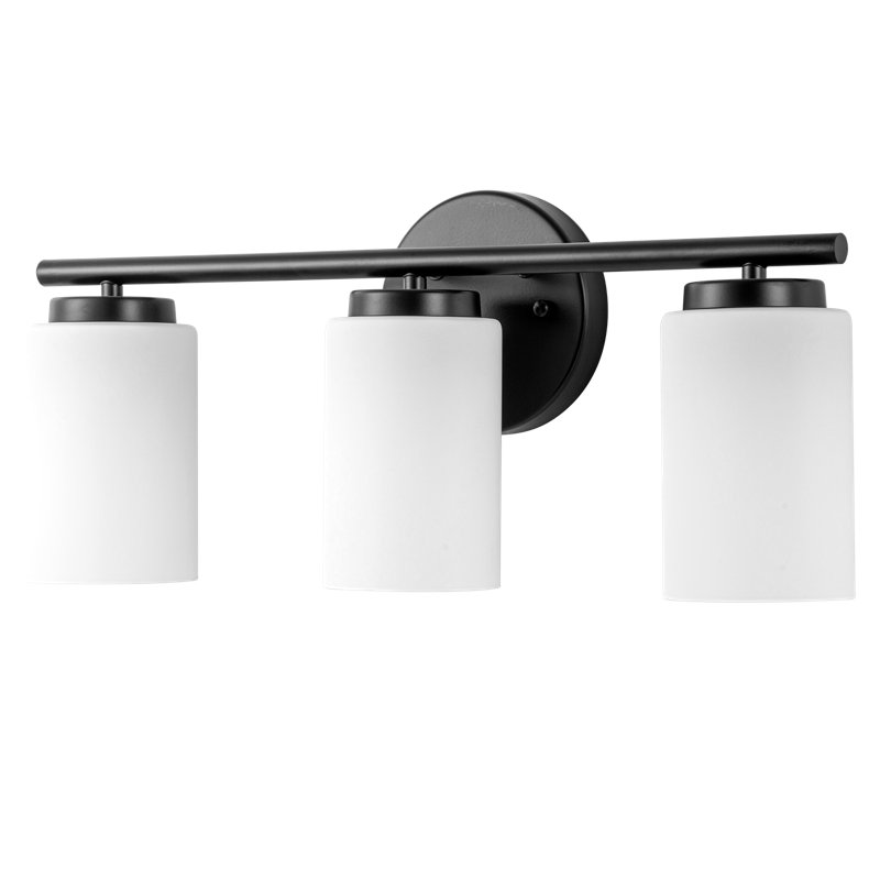 Latitude Run® Black Vintage Vanity Lighting Fixture, 3light Industrial